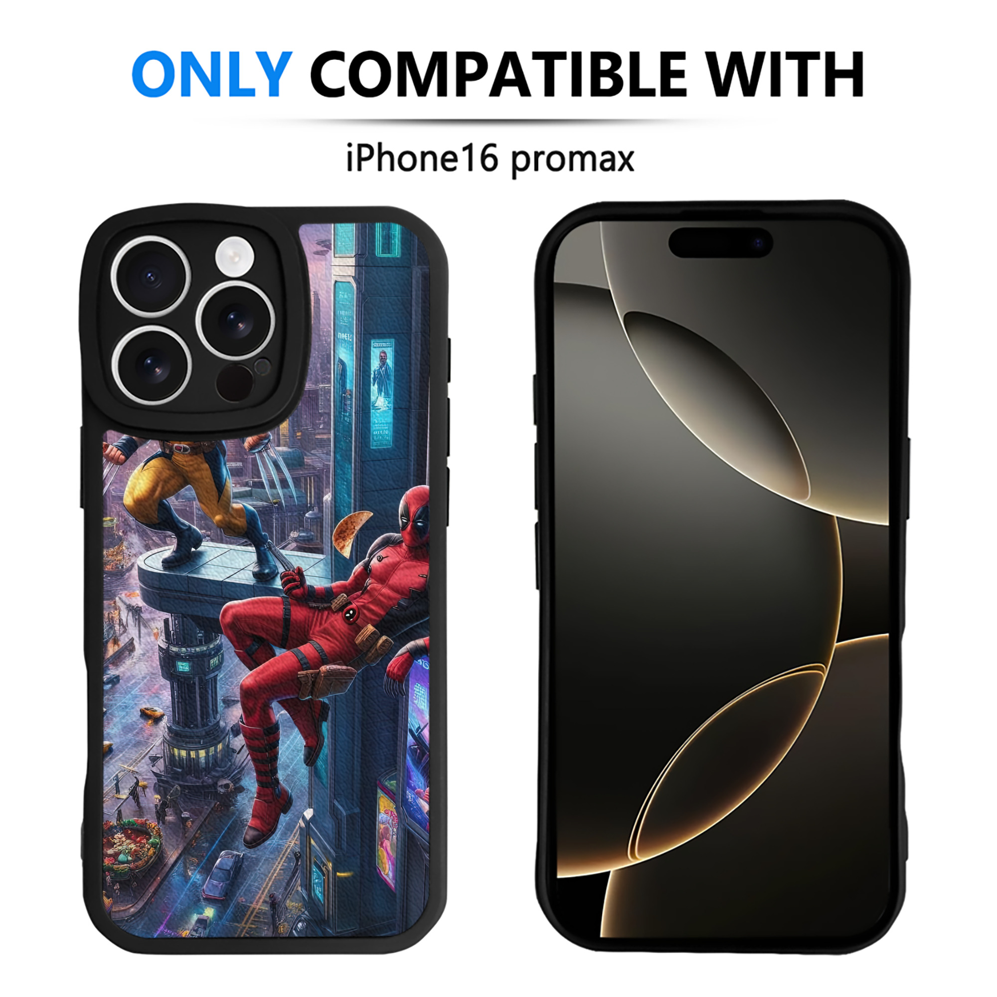 （画像用） Deadpool デッドプール 【iPhone 16シリーズ対応】シリコンスマホケース（レザー調） 材質：シリコン